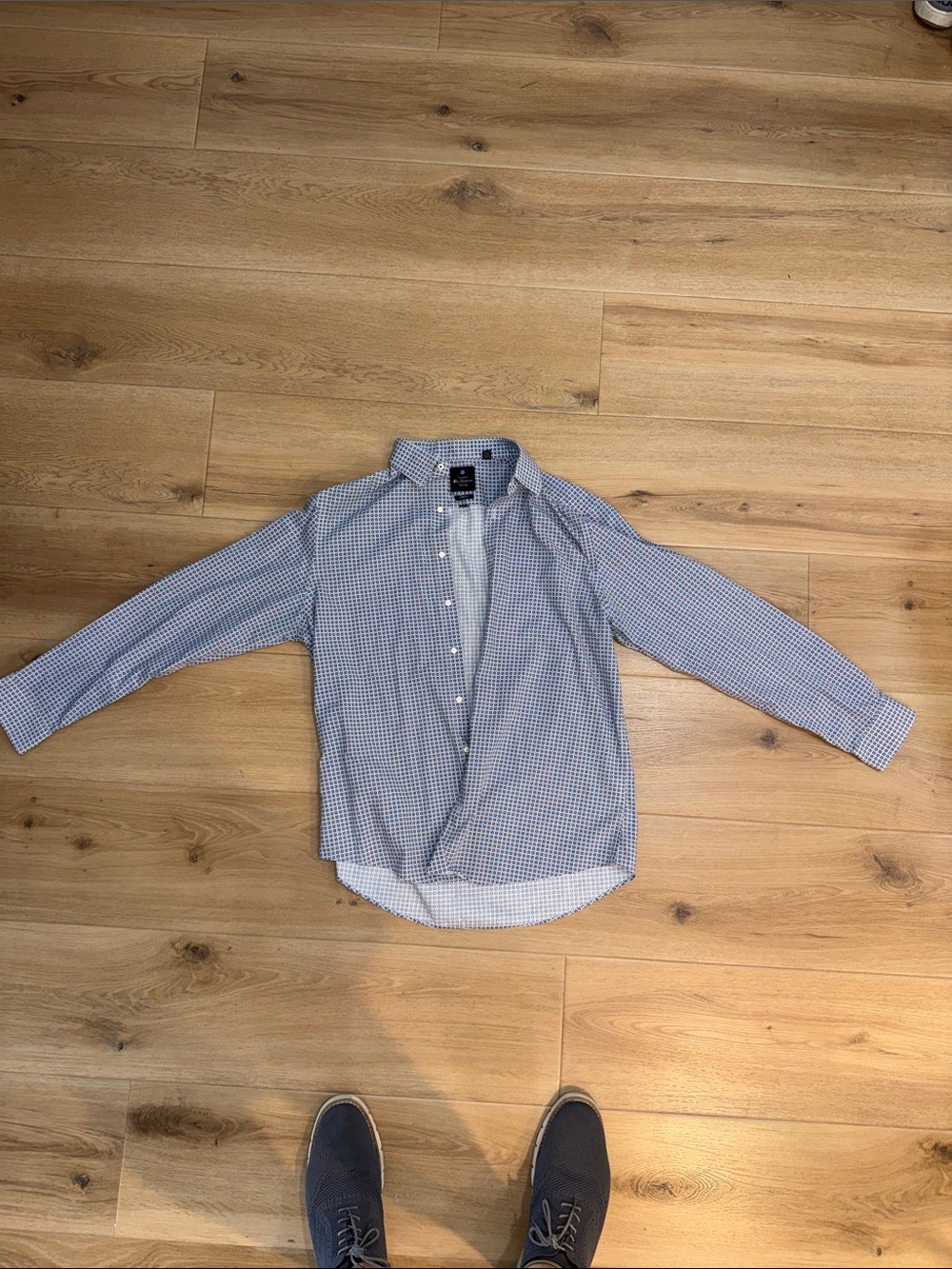 Ben Sherman Tailoring- Slim Fit Blue Check Men's Dress Shirt